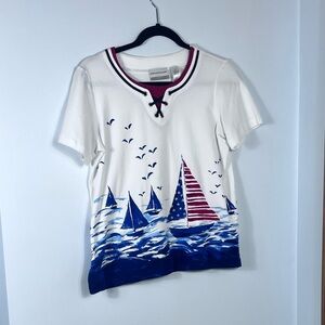 Alfred Dunner Nautical Women’s Tee - EXC